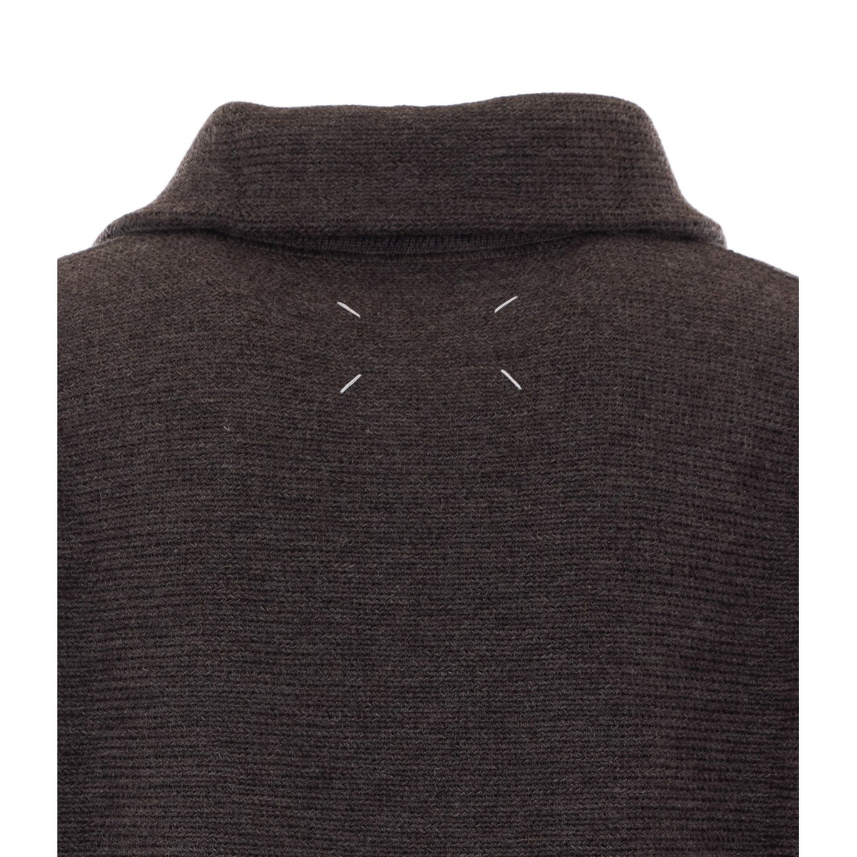 Maison Margiela Men's Wool Half-Zip Sweater in Brown - view 3