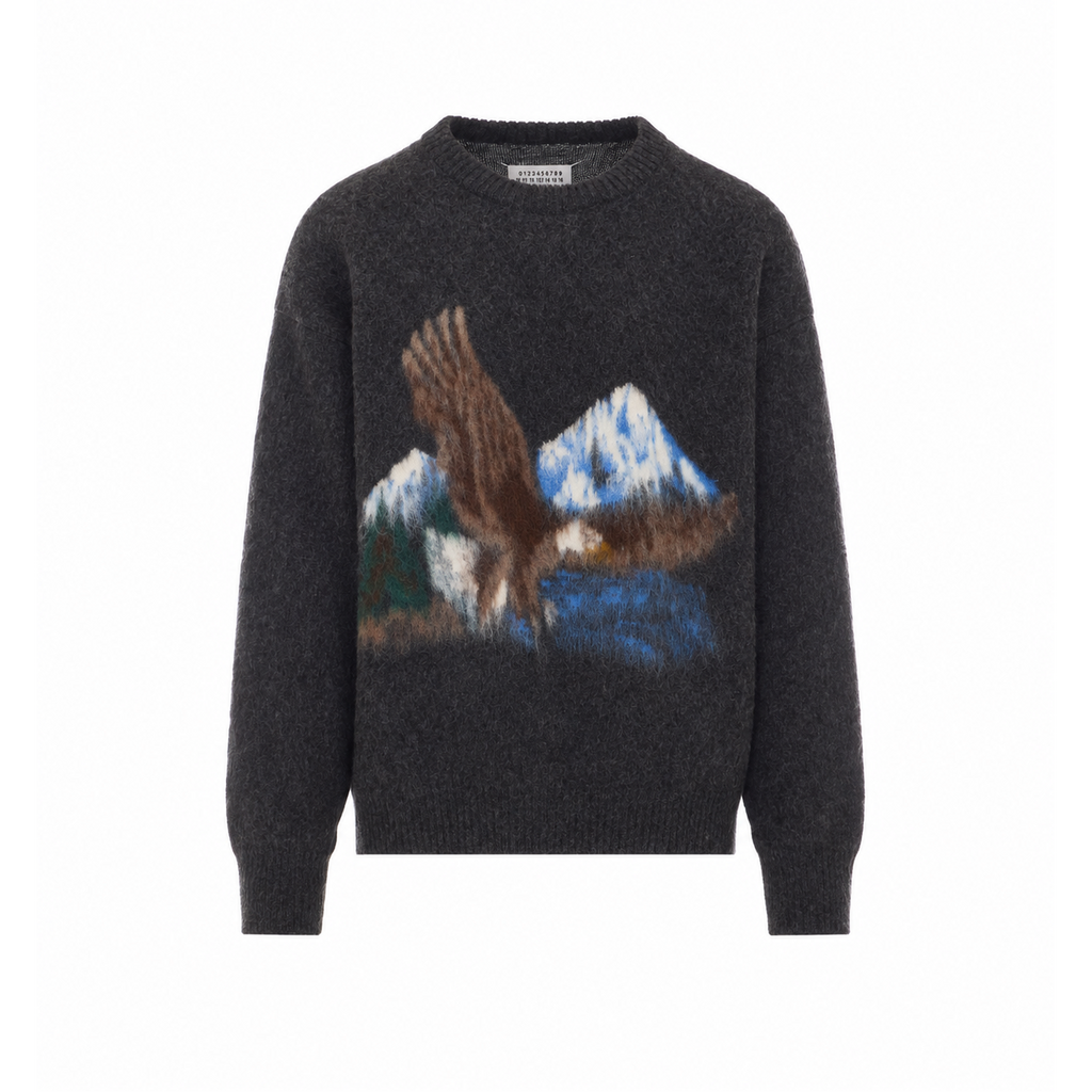 Maison Margiela Men's Wool Alpaca Sweater in Grey - view 1