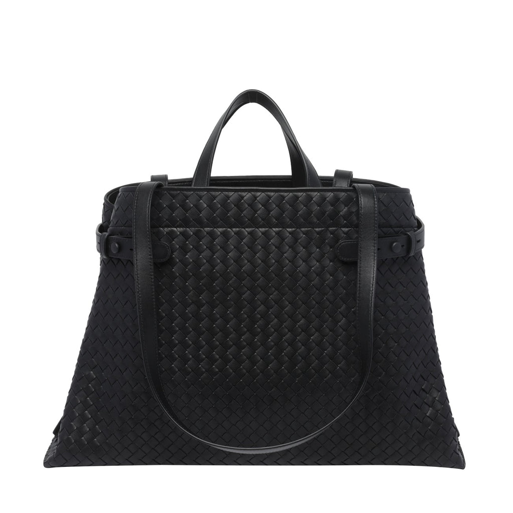 Bottega Veneta Men's Intrecciato Leather Tote in Black - view 1
