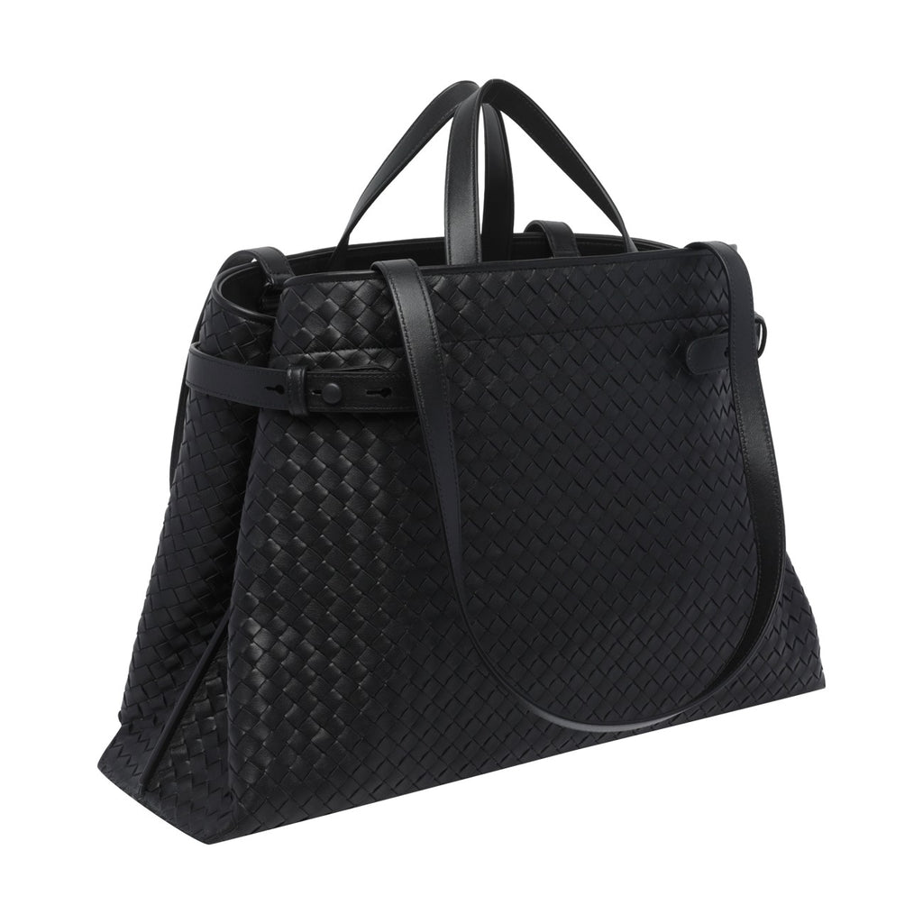 Bottega Veneta Men's Intrecciato Leather Tote in Black - view 2