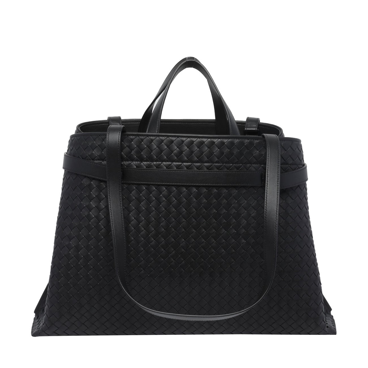 Bottega Veneta Men's Intrecciato Leather Tote in Black - view 3