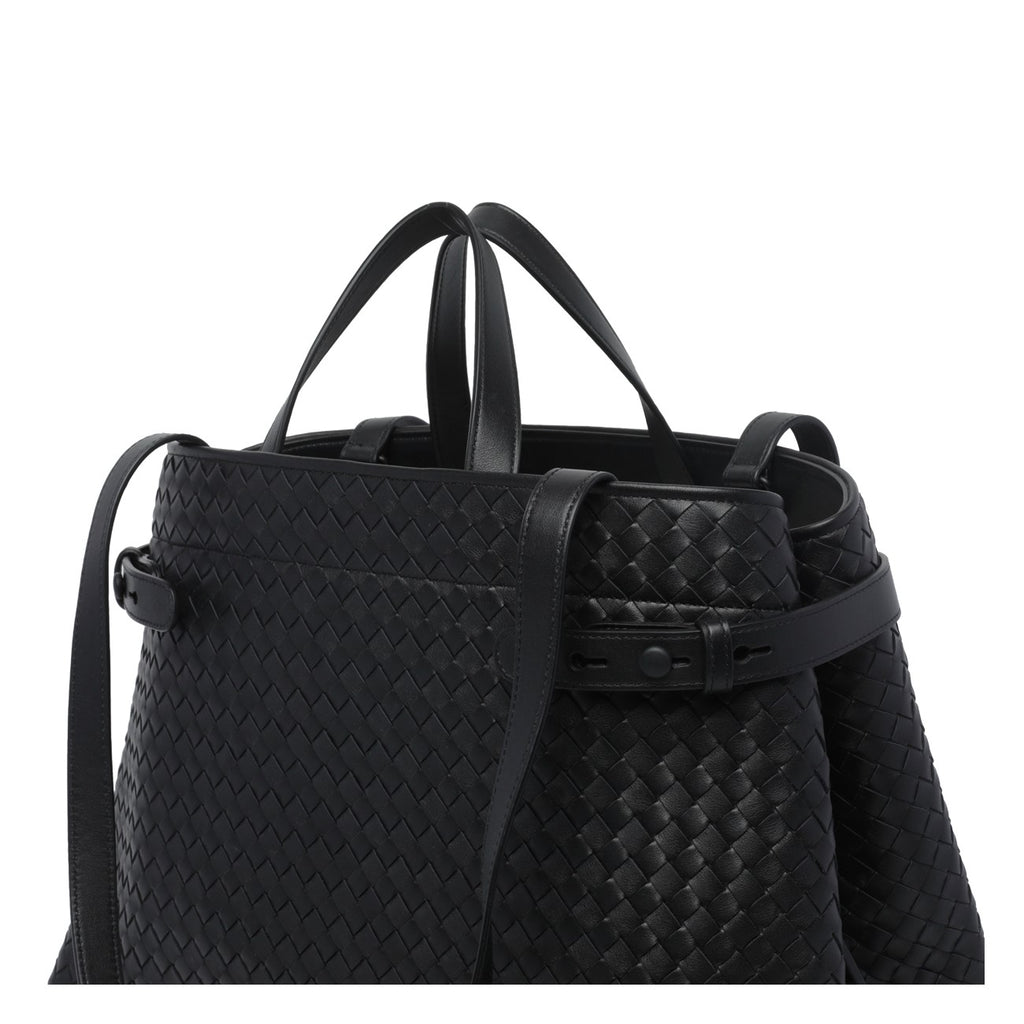 Bottega Veneta Men's Intrecciato Leather Tote in Black - view 4