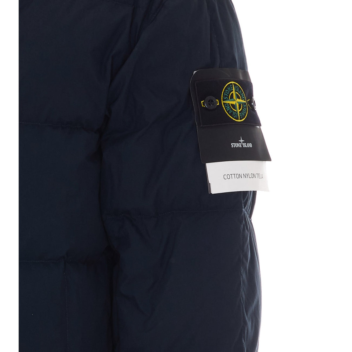 Stone Island Men's Cotton Nylon Down Jacket in Navy Blue - view 2