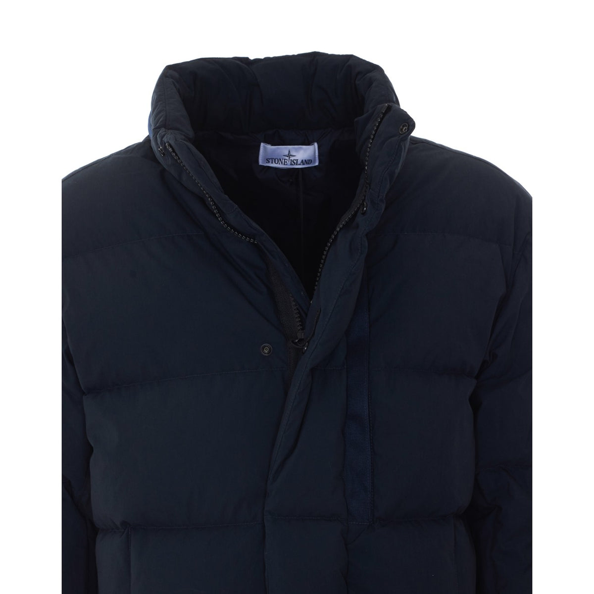 Stone Island Men's Cotton Nylon Down Jacket in Navy Blue - view 4