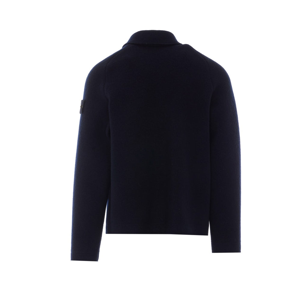 Stone Island Men's Virgin Wool Jacket in Navy Blue - view 3