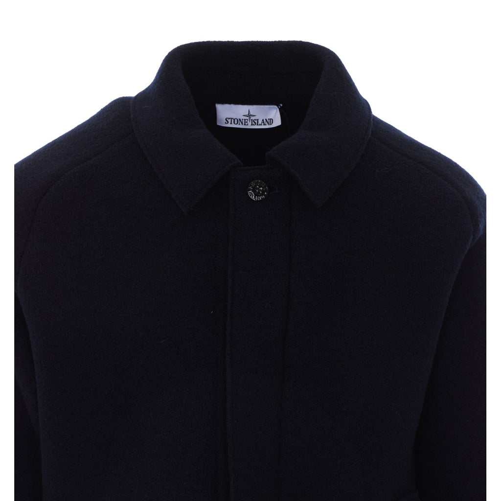 Stone Island Men's Virgin Wool Jacket in Navy Blue - view 4