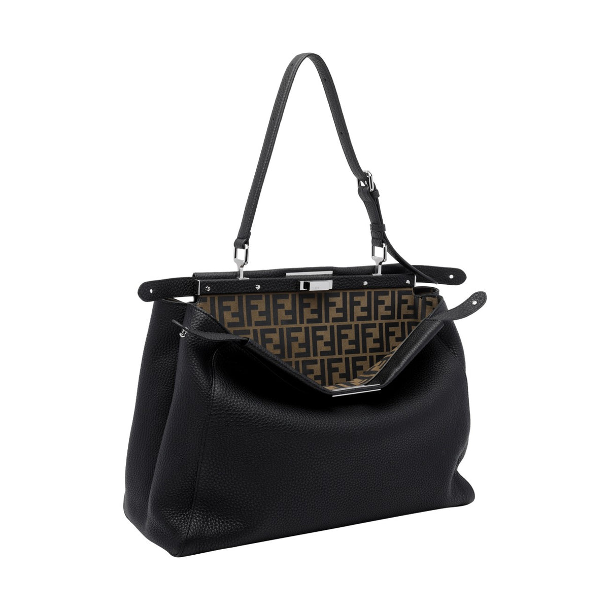 Fendi Men's Large My Peekaboo Leather Bag in Black - view 3