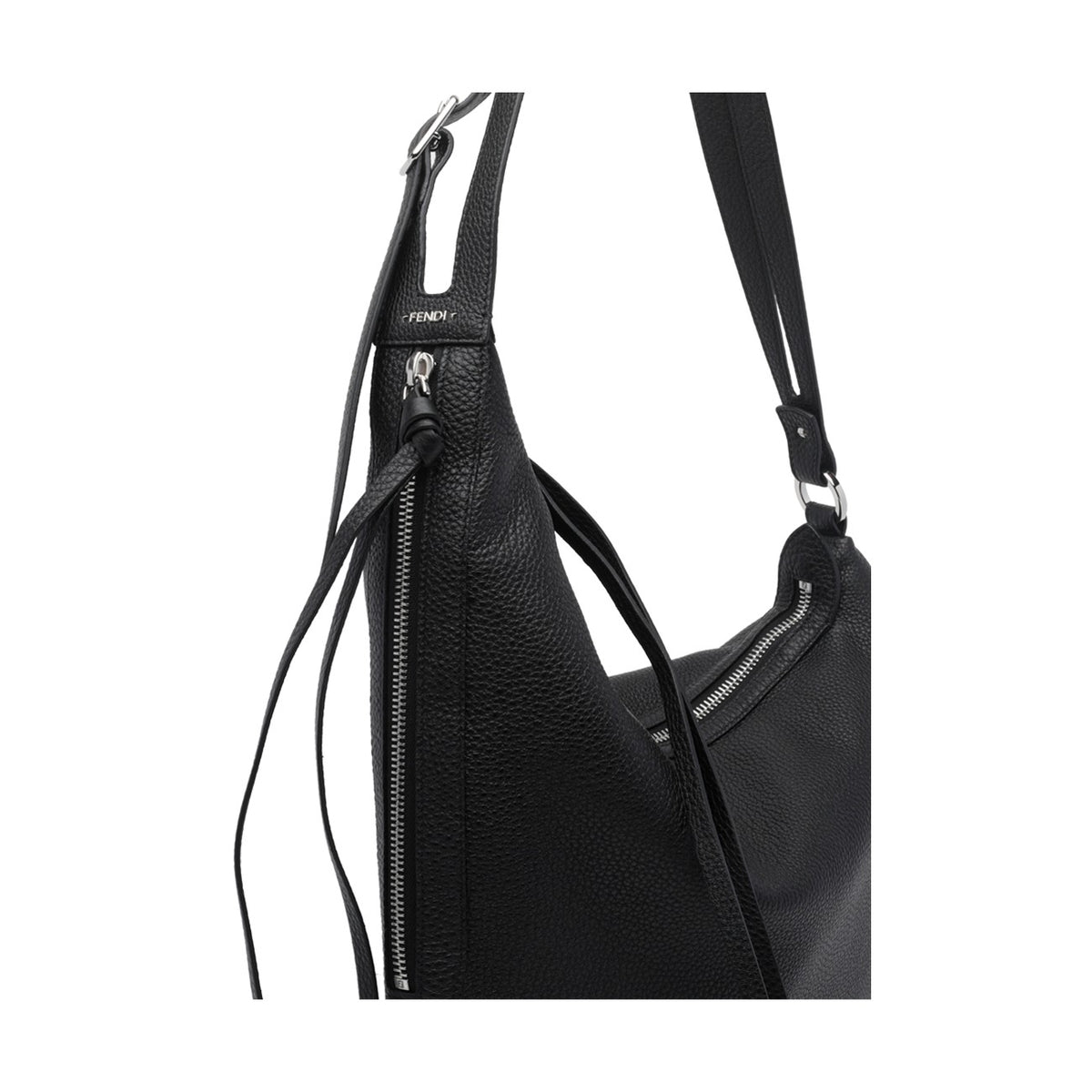 Fendi Men's Large Oyster Leather Shoulder Bag in Black - view 2