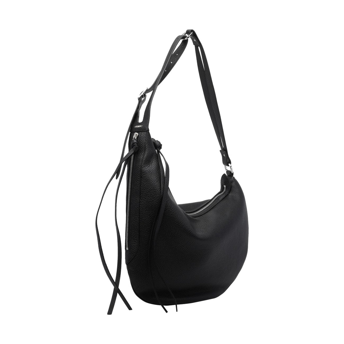 Fendi Men's Large Oyster Leather Shoulder Bag in Black - view 3