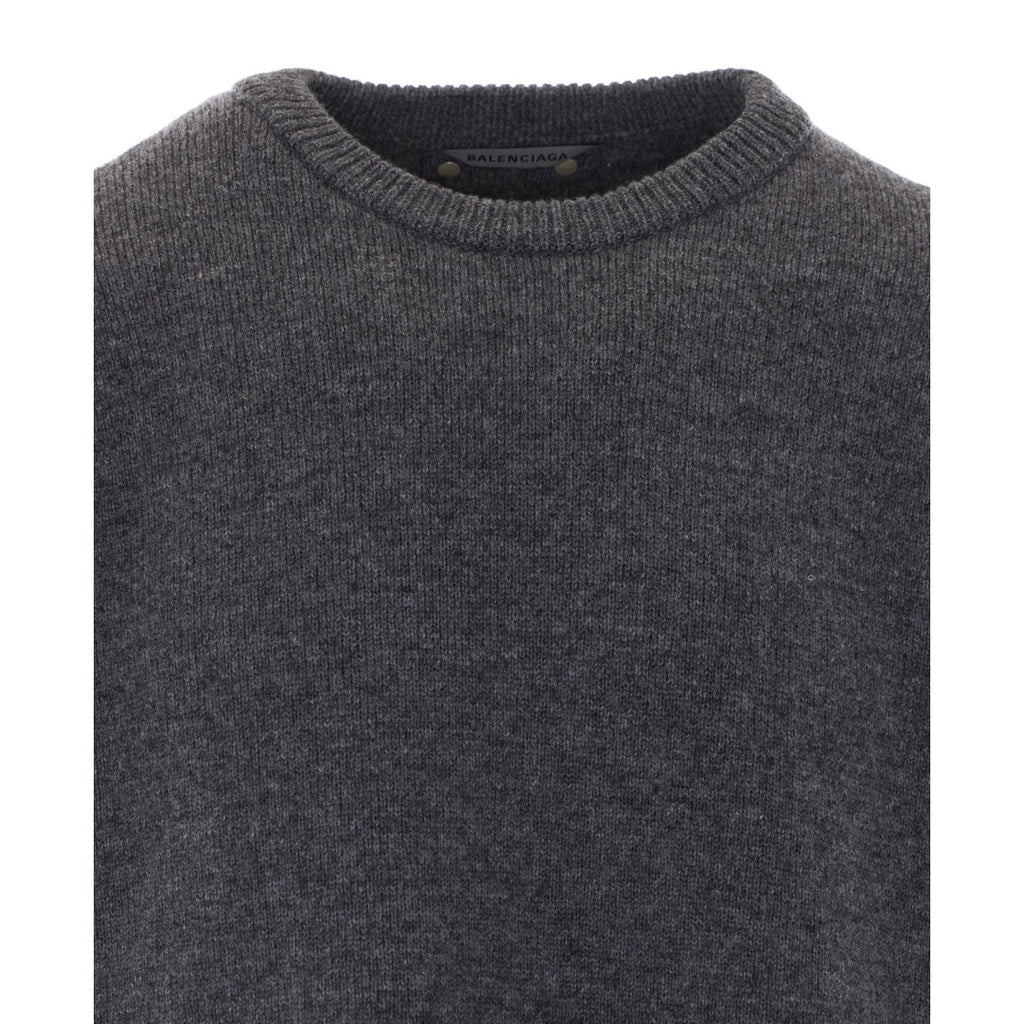Balenciaga Men's Wool Sweater in Grey - view 4