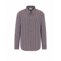 Saint Laurent Men's Striped Cotton Poplin Shirt in Brown - view 1