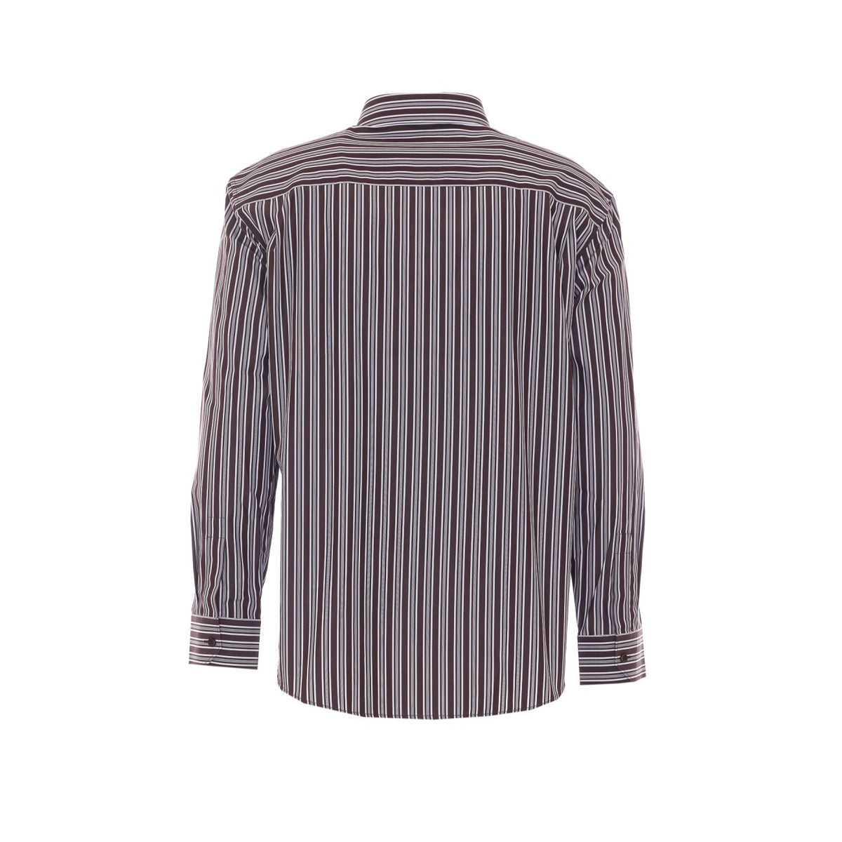 Saint Laurent Men's Striped Cotton Poplin Shirt in Brown - view 2