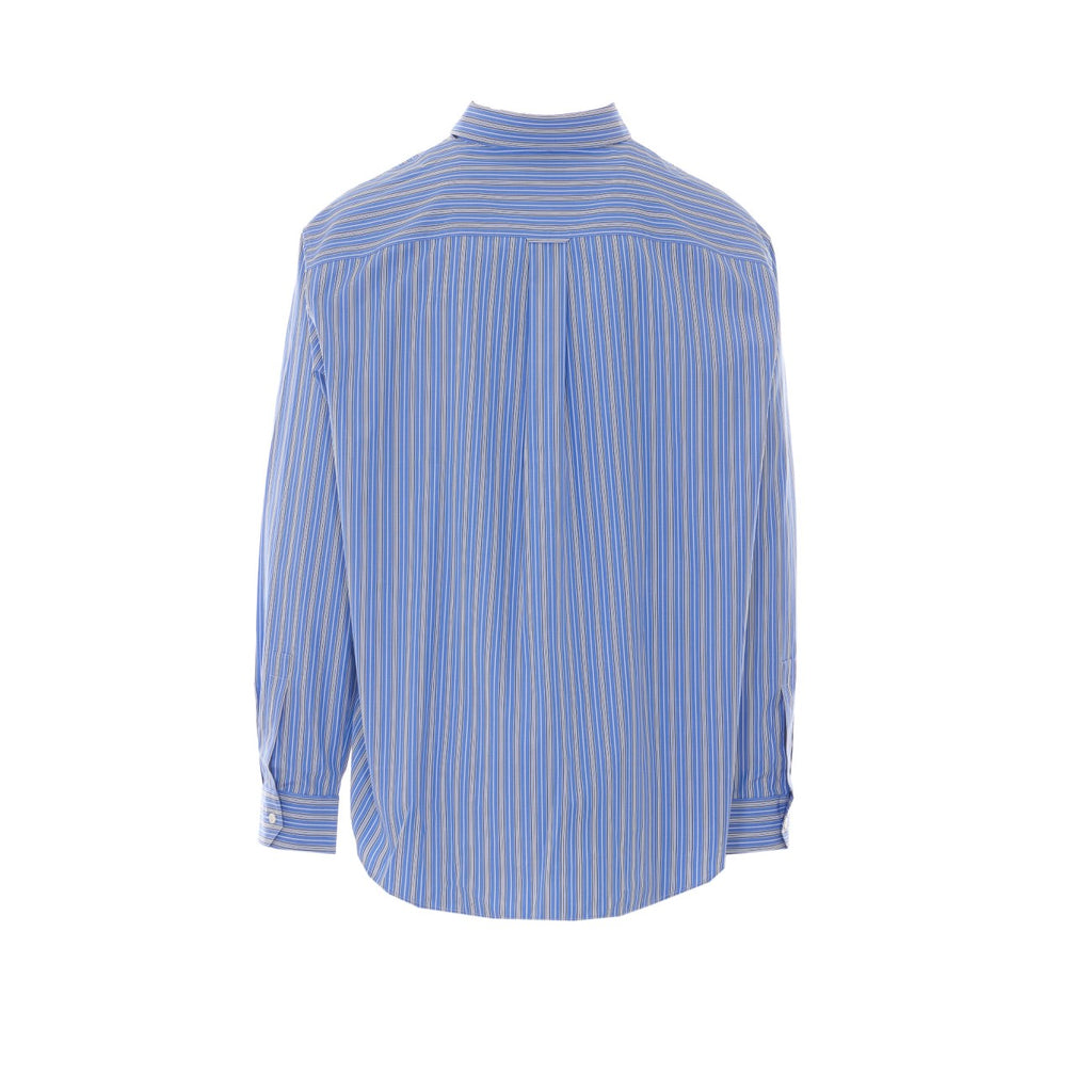 Saint Laurent Men's Cassandre Cotton Shirt in Light Blue - view 3