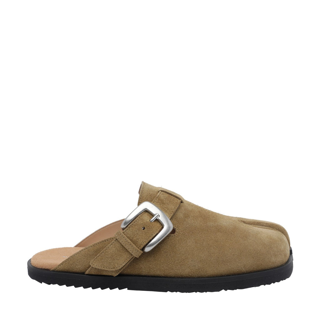 Maison Margiela Men's Suede Tabi Mules in Beige - view 1