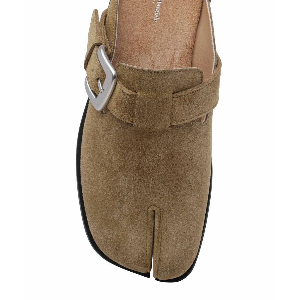 Maison Margiela Men's Suede Tabi Mules in Beige - view 2