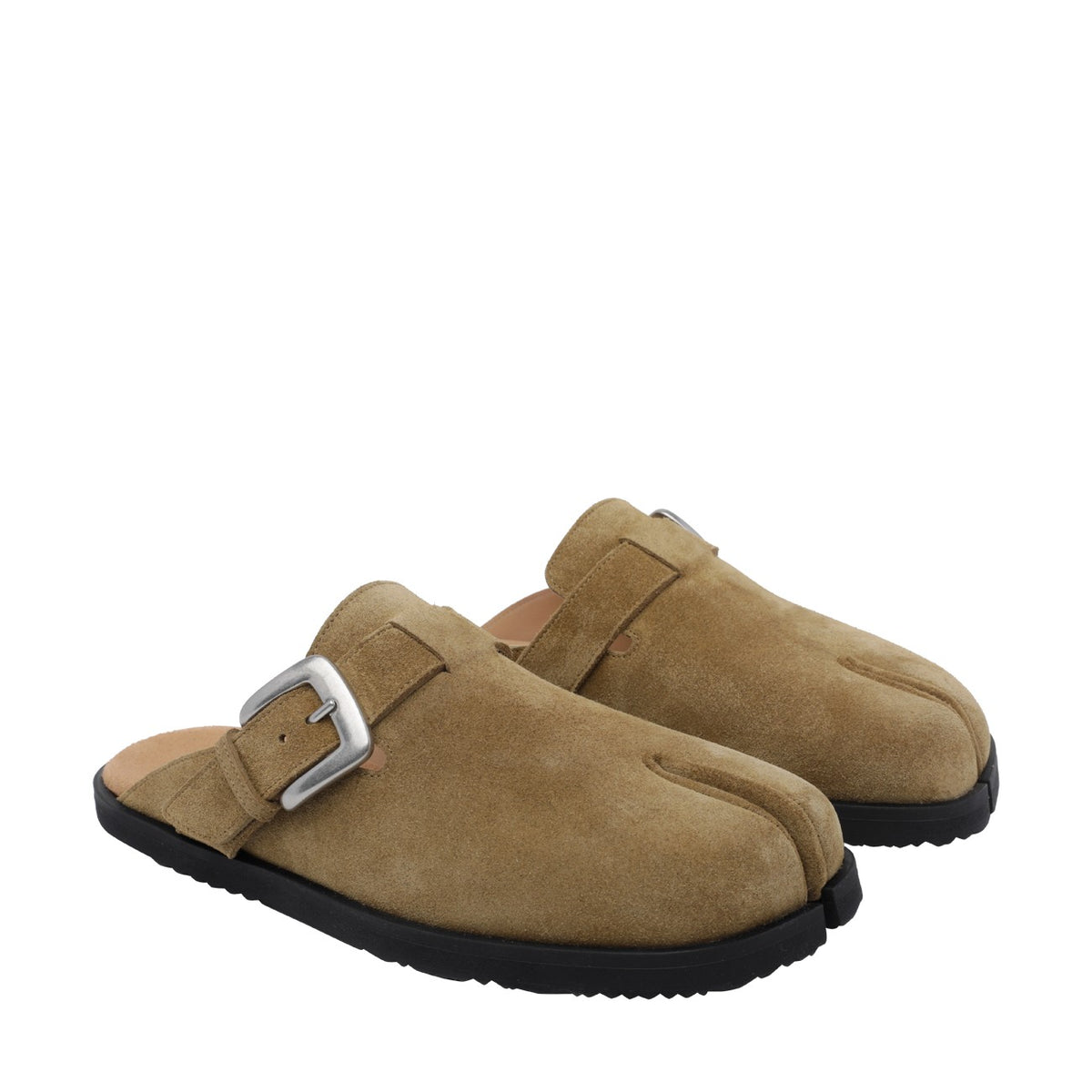 Maison Margiela Men's Suede Tabi Mules in Beige - view 3