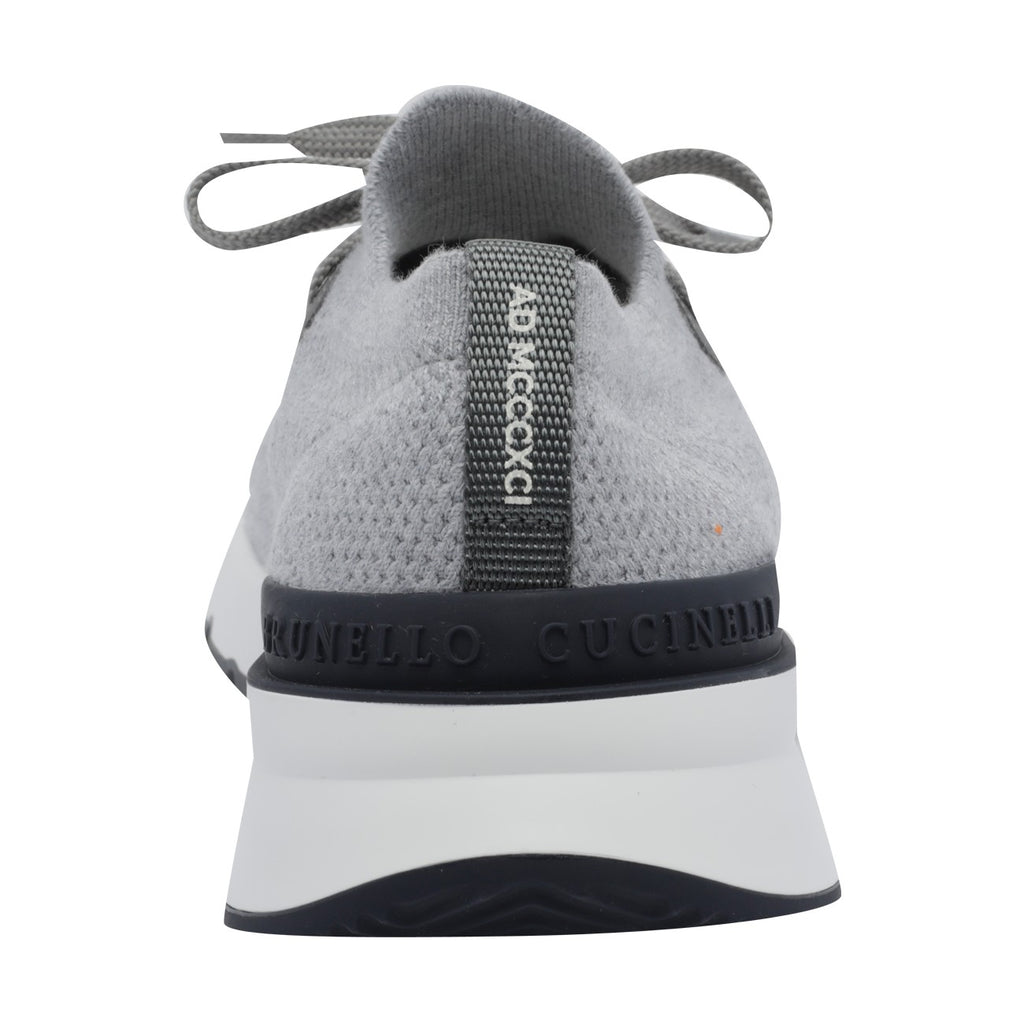 Brunello Cucinelli Men's Knit Runner Sneakers in Grey - view 2