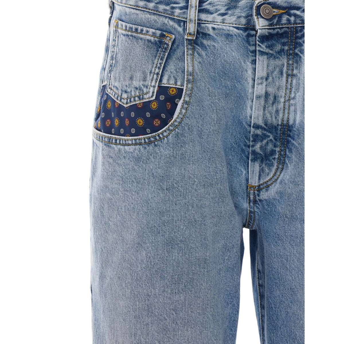 Maison Margiela Men's Denim Patchwork Jeans in Blue - view 4