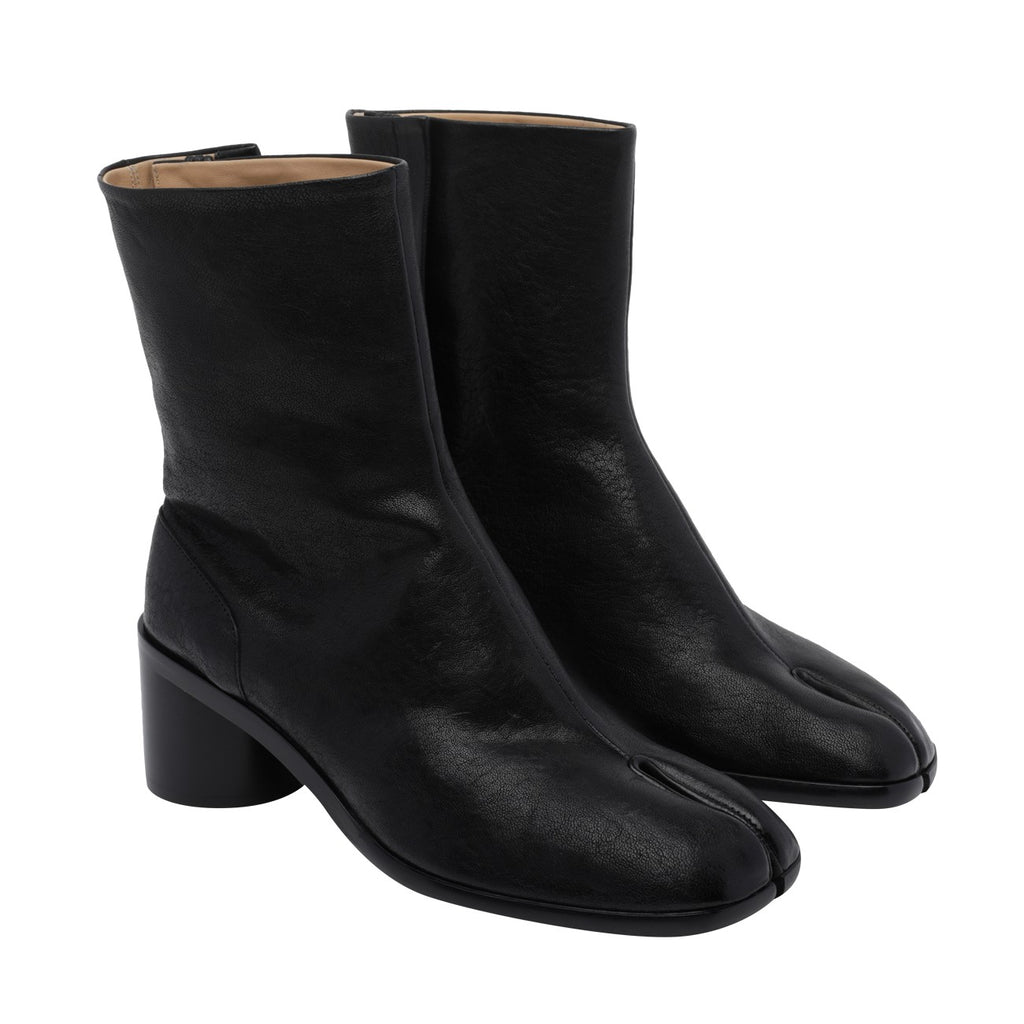 Maison Margiela Men's Leather Tabi Boots in Black - view 3