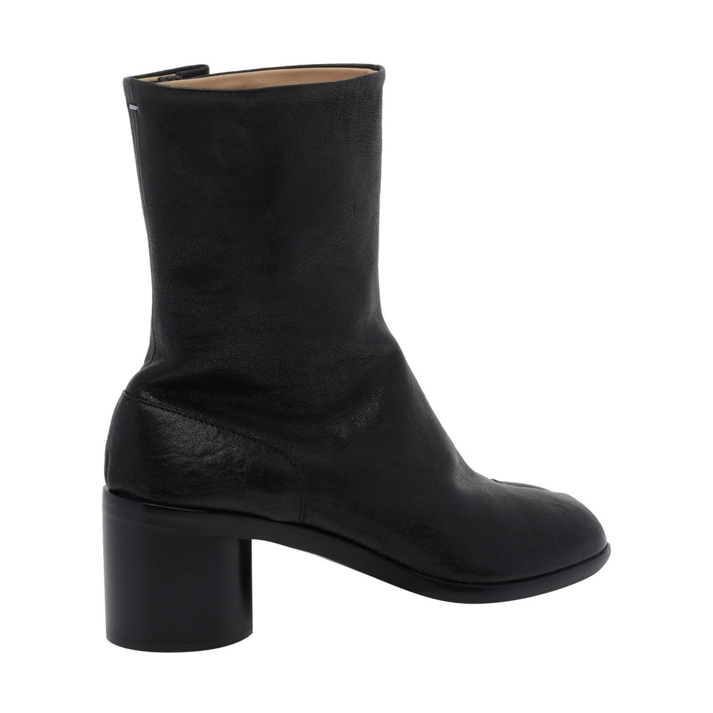 Maison Margiela Men's Leather Tabi Boots in Black - view 4