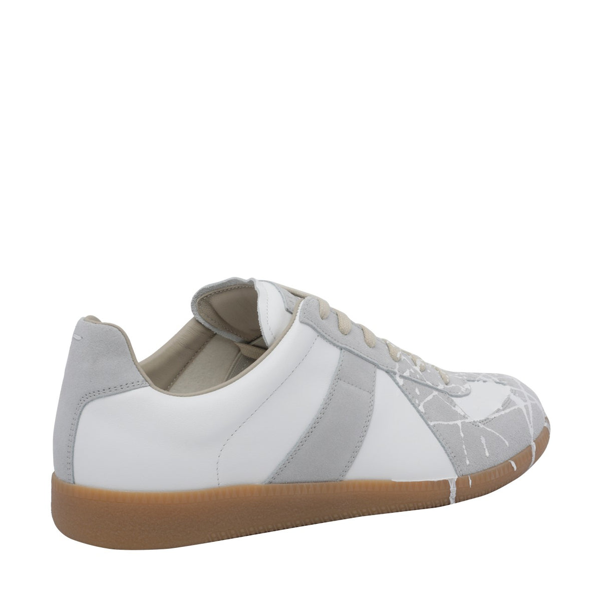 Maison Margiela Men's Leather Replica Sneakers in White - view 3