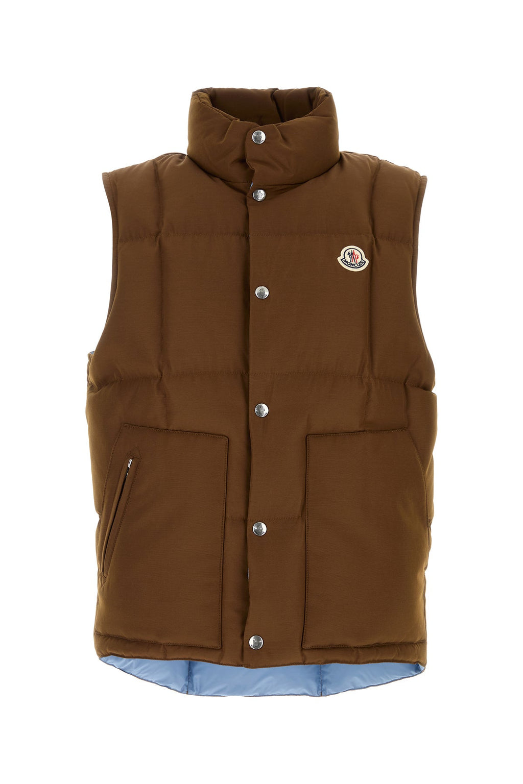 Moncler Men's Brumelune Polyester Down Vest in Chocolate