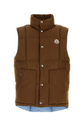 Moncler Men's Brumelune Polyester Down Vest in Chocolate