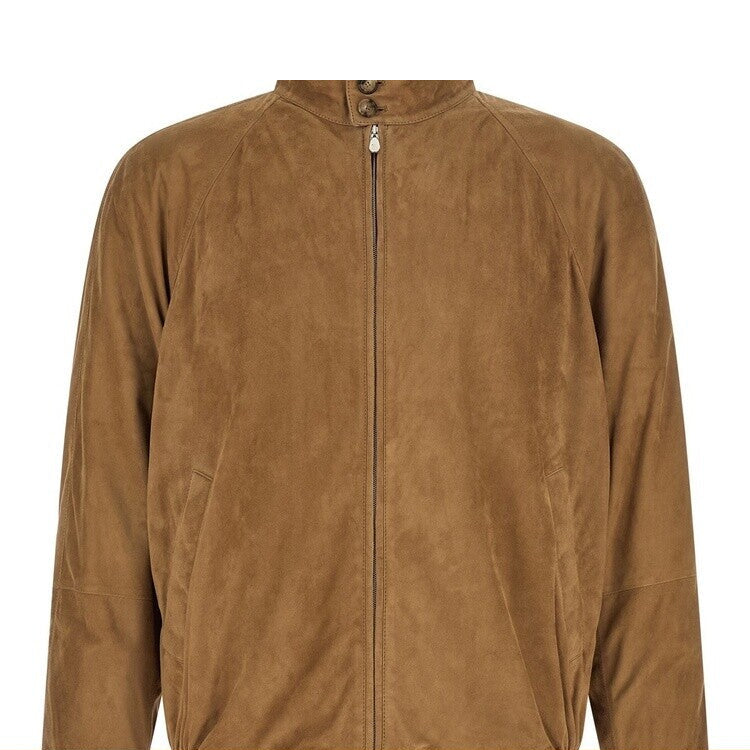 Brunello Cucinelli Men's Leather Jacket in Brown