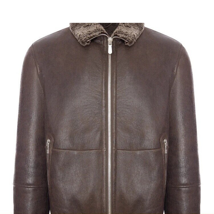 Brunello Cucinelli Men's Leather Jacket in Brown