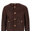Brunello Cucinelli Men's Leather Jacket in Brown