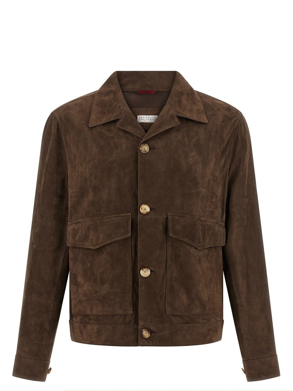 Brunello Cucinelli Men's Leather Jacket in Brown