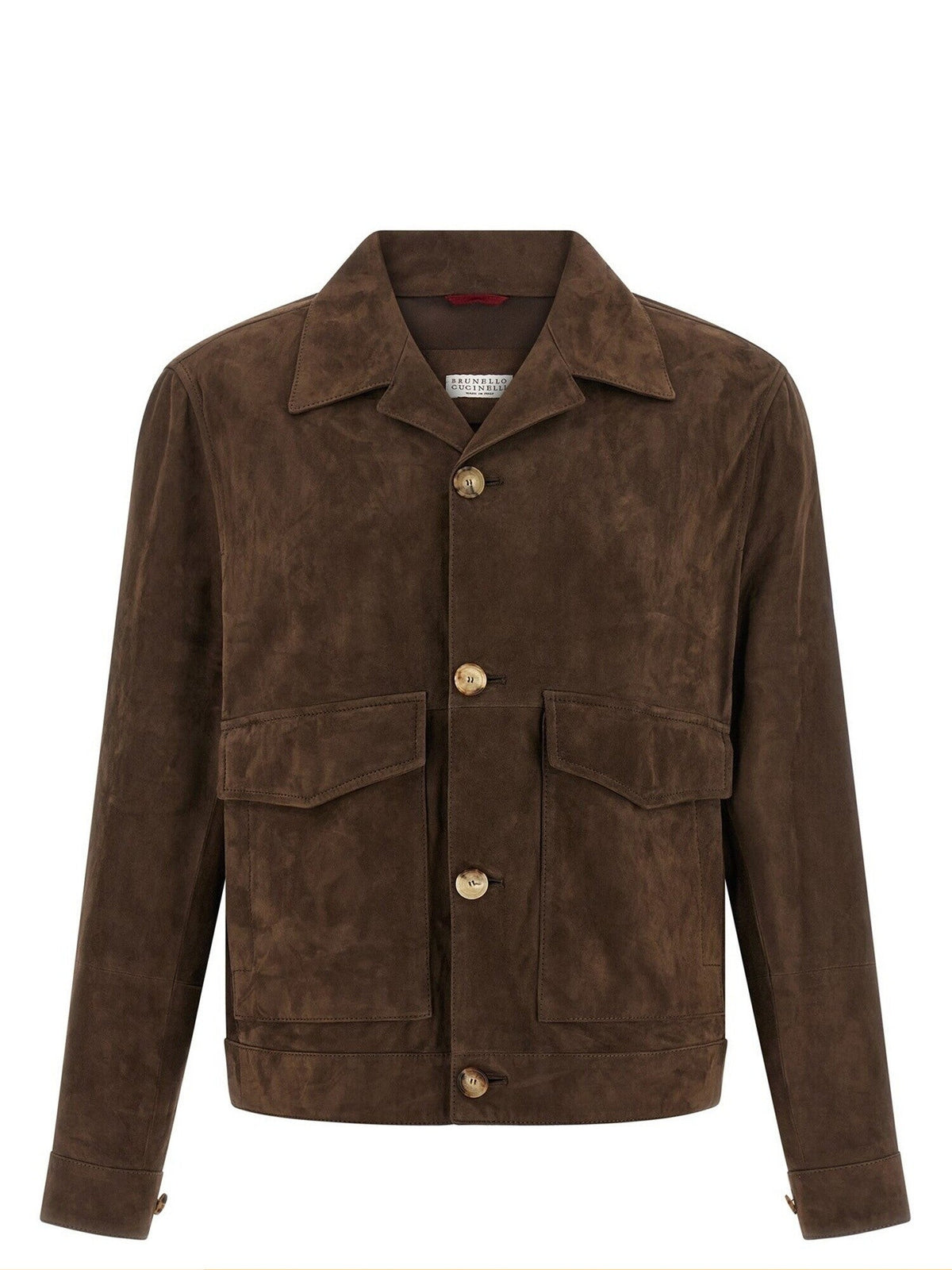 Brunello Cucinelli Men's Leather Jacket in Brown