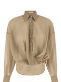Brunello Cucinelli Women's Shirt in Beige