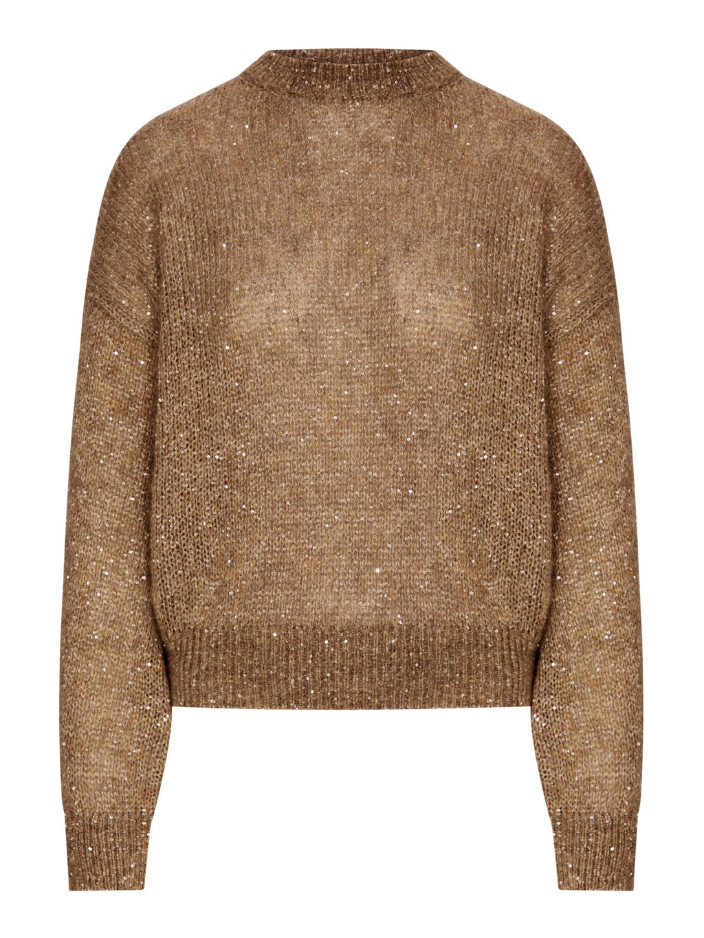 Brunello Cucinelli Women's Lurex Sweater in Camel Mohair - view 1