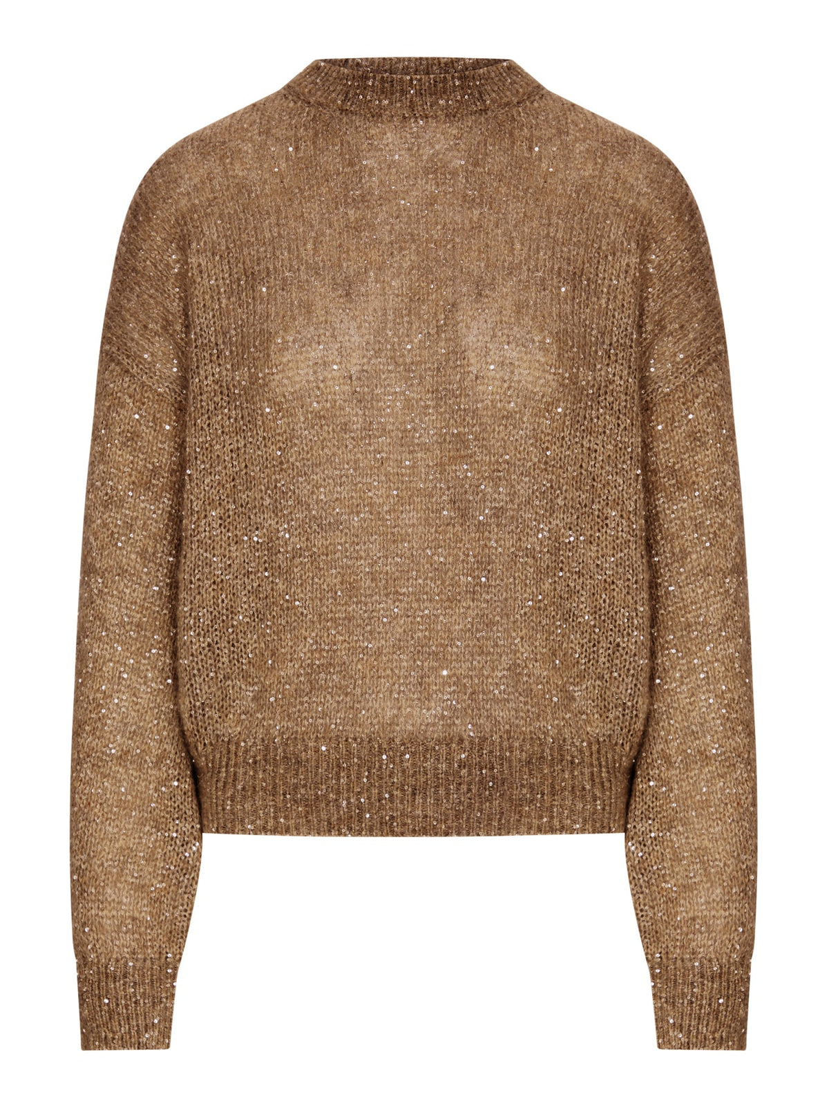 Brunello Cucinelli Women's Lurex Sweater in Camel Mohair - view 1
