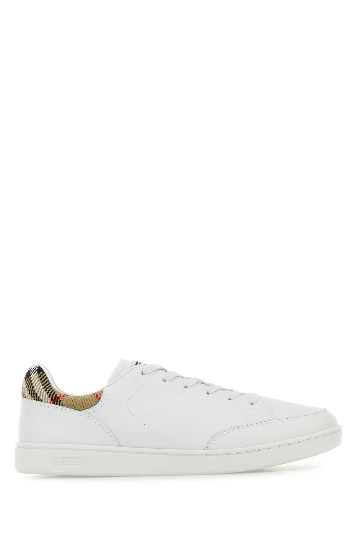 Burberry Women's Leather Sneakers in White - view 1