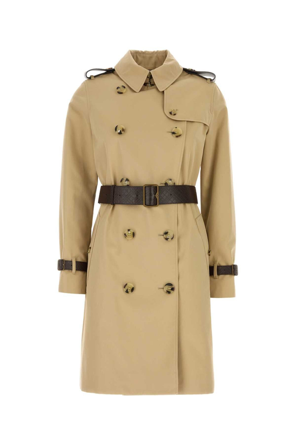 Burberry Women's Cotton Belted Trench Coat in Camel - view 1