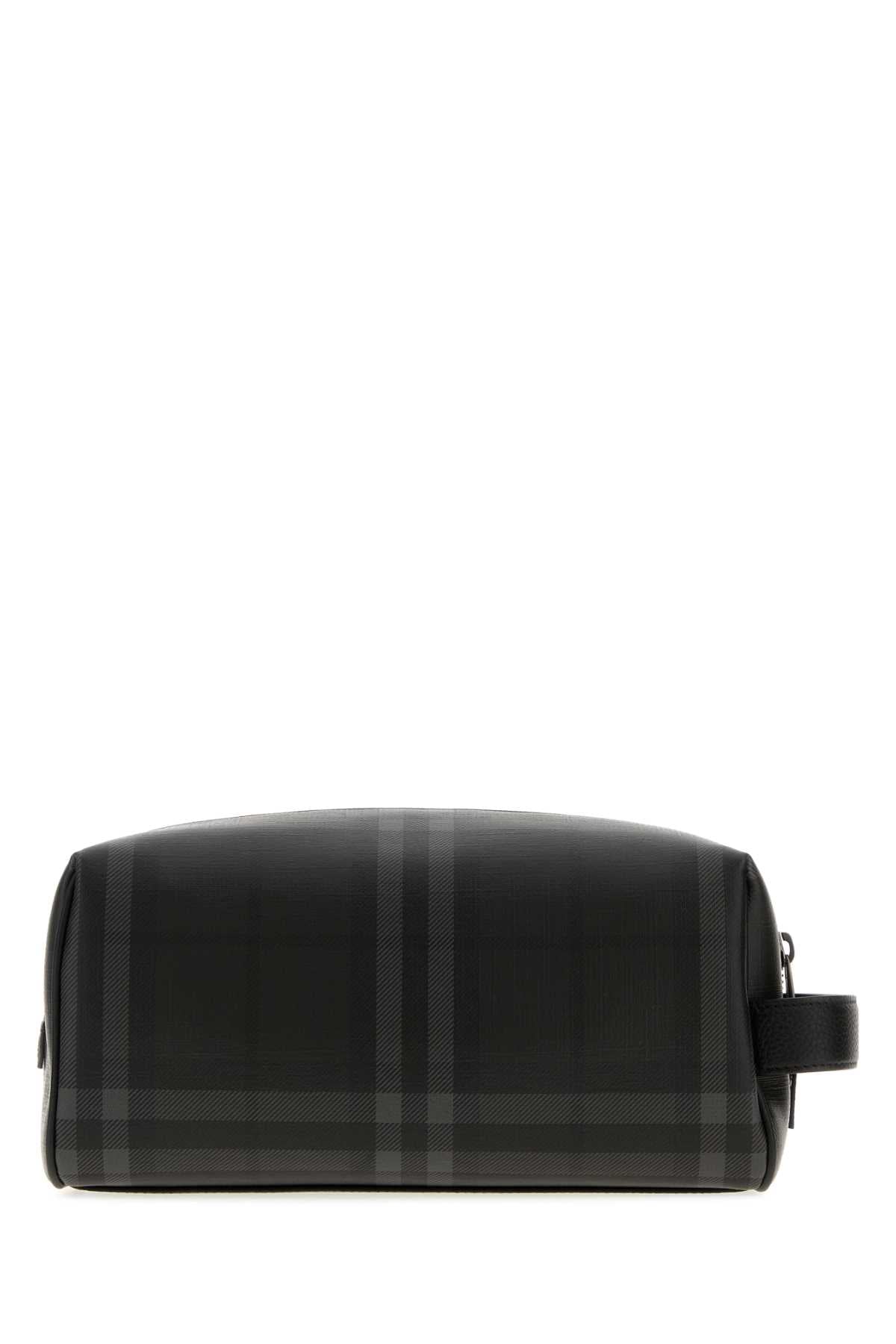 Burberry Men's Cotton Check Wash Bag in Black - view 3