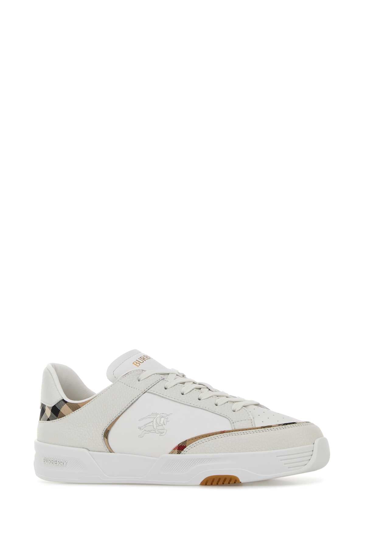 Burberry Men's Leather Sneakers in White - view 2