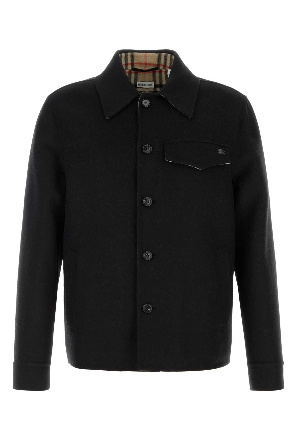 Burberry Men's Wool Overshirt in Black - view 1