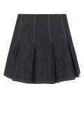 Bottega Veneta Women's Cotton Pleated Skirt in Black - view 1