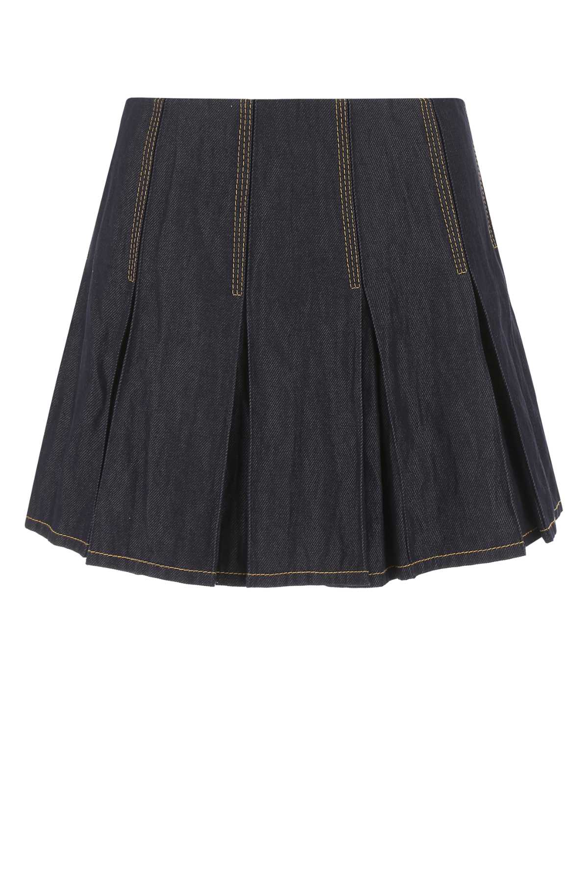 Bottega Veneta Women's Cotton Pleated Skirt in Black - view 1