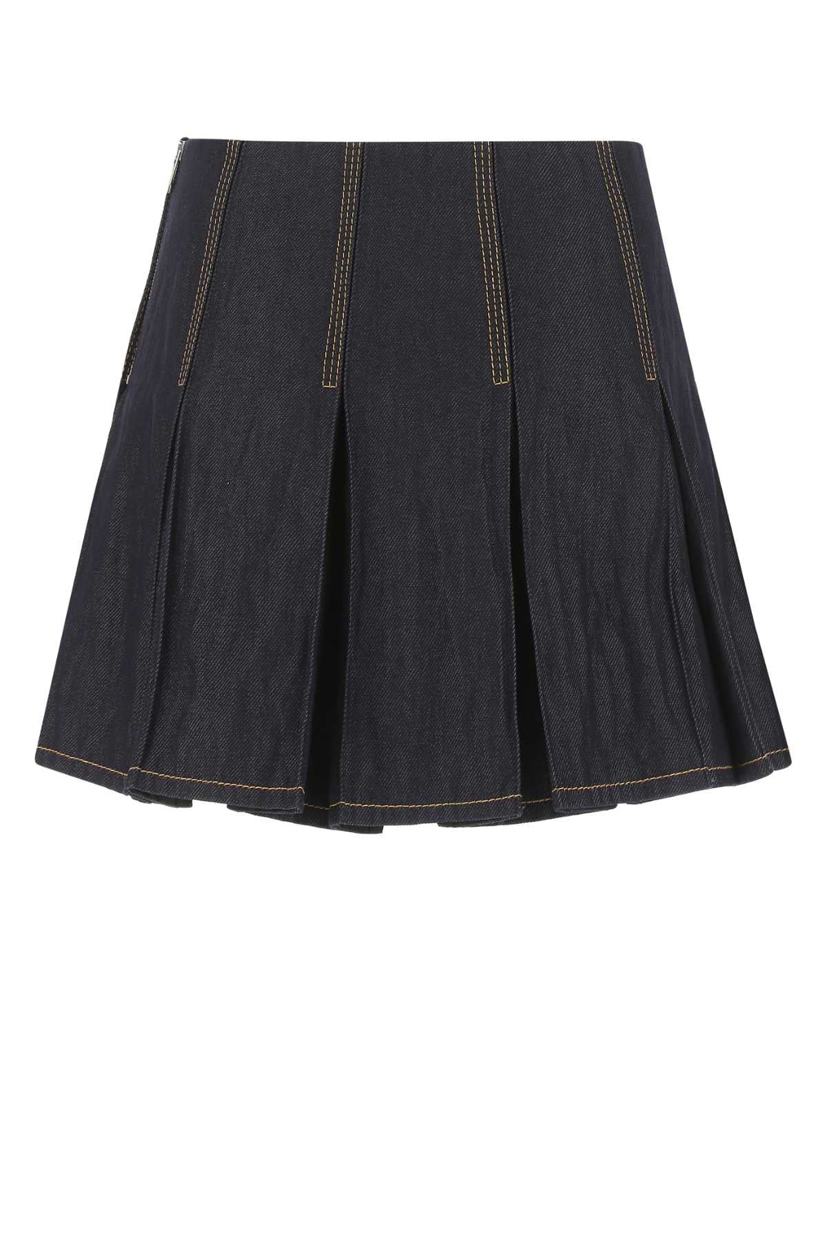 Bottega Veneta Women's Cotton Pleated Skirt in Black - view 2
