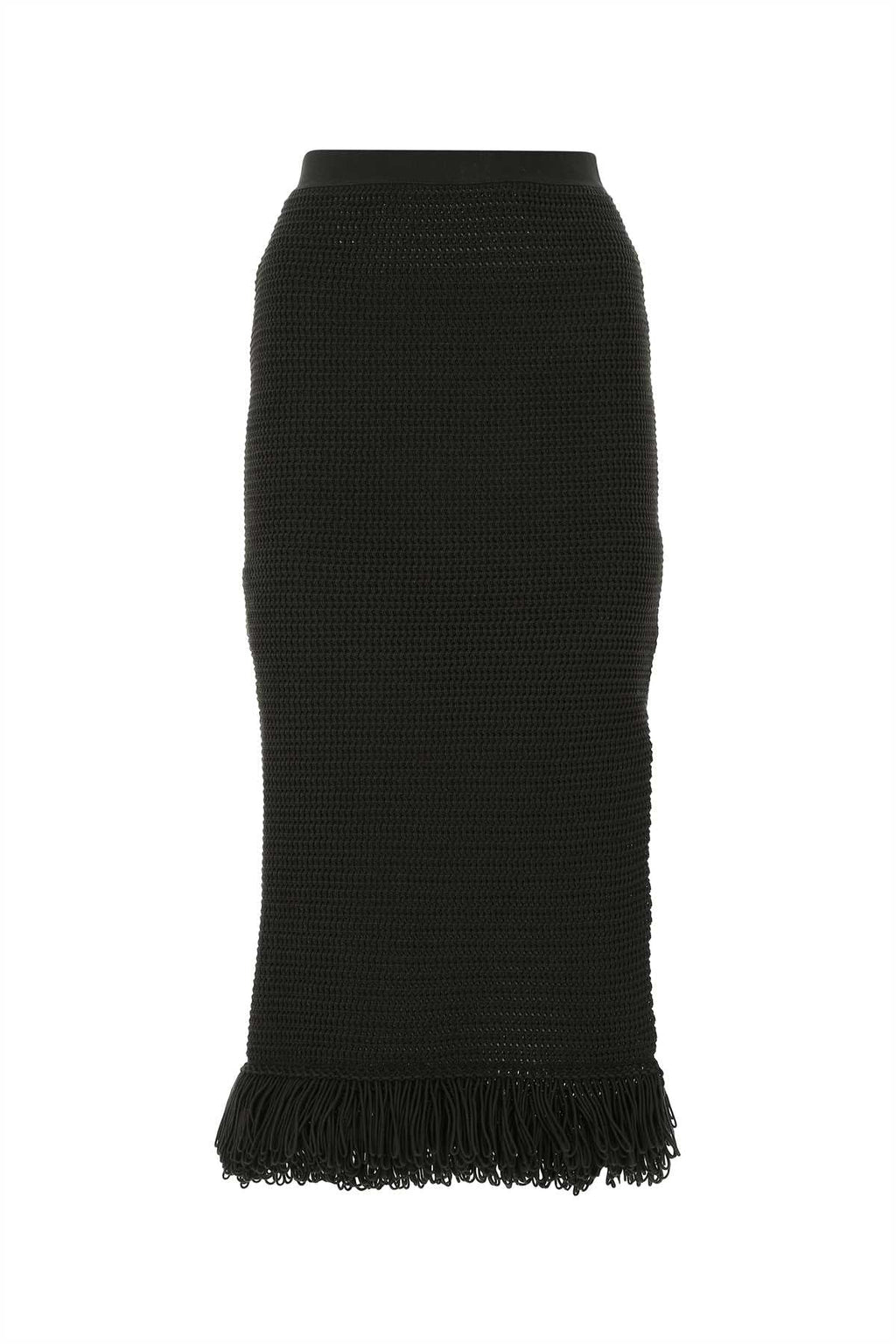 Bottega Veneta Women's Cotton Fringed Skirt in Black - view 1