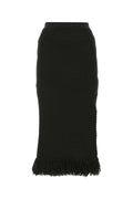 Bottega Veneta Women's Cotton Fringed Skirt in Black - view 1