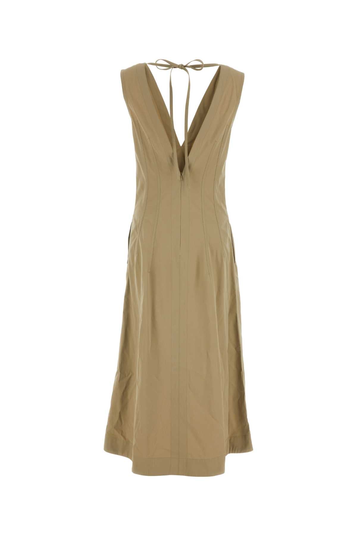 Bottega Veneta Women's Cotton Midi Dress in Khaki - view 2