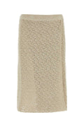 Bottega Veneta Women's Cotton Knit Skirt in Beige - view 1