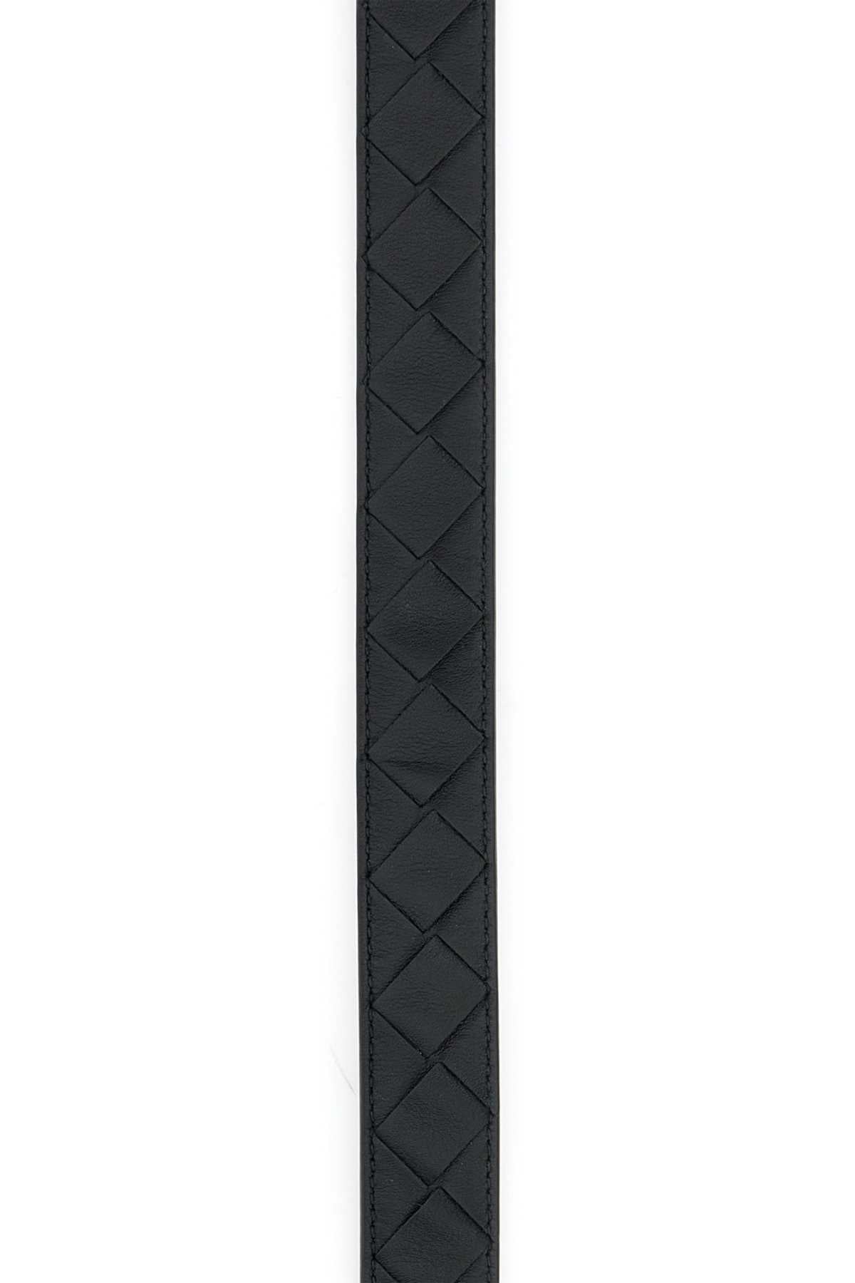 Bottega Veneta Women's Lambskin Intrecciato Belt in Black - view 3