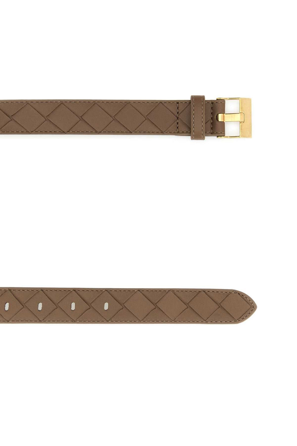 Bottega Veneta Women's Lambskin Intrecciato Belt in Brown - view 2