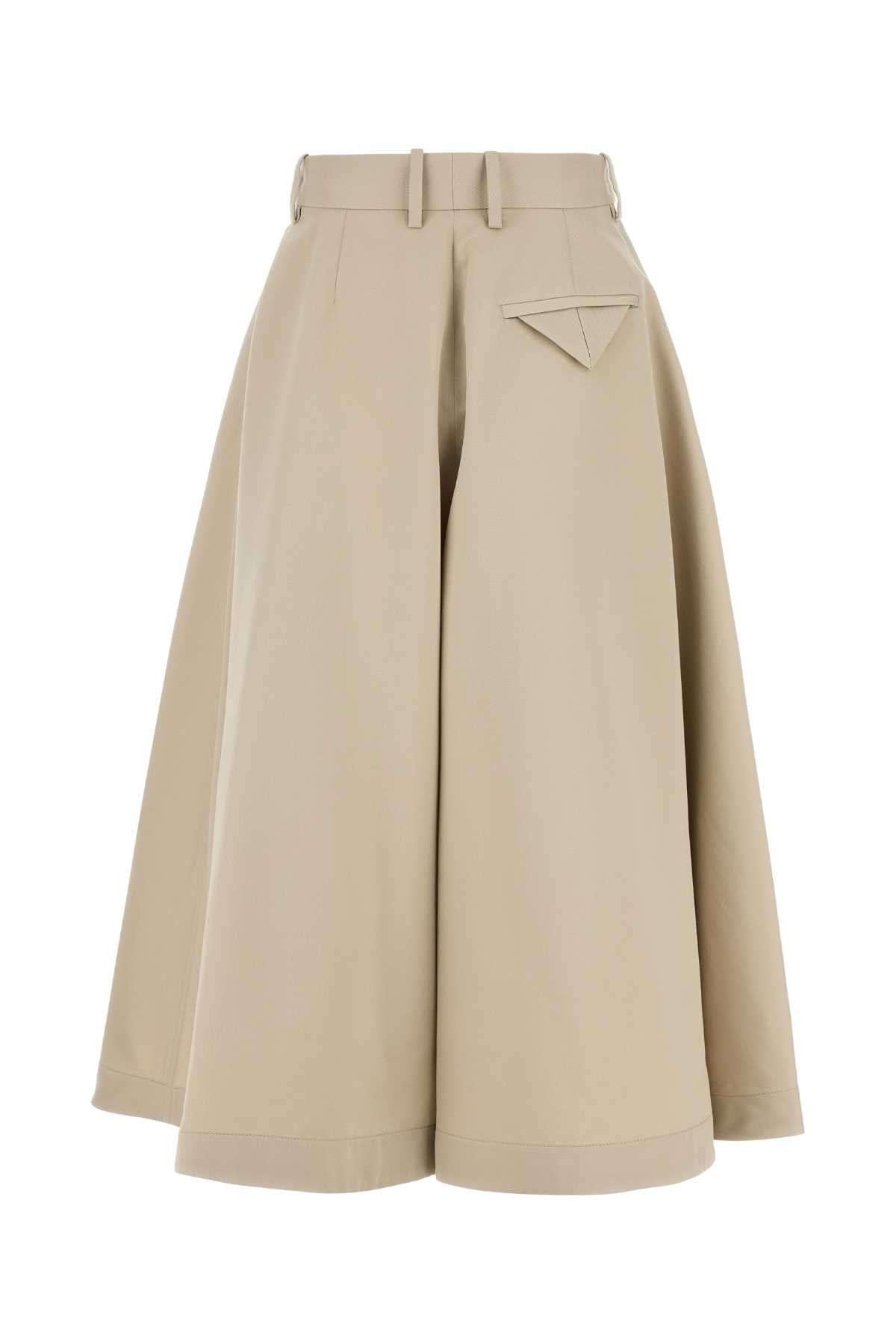 Bottega Veneta Women's Cotton Midi Skirt in Beige - view 2